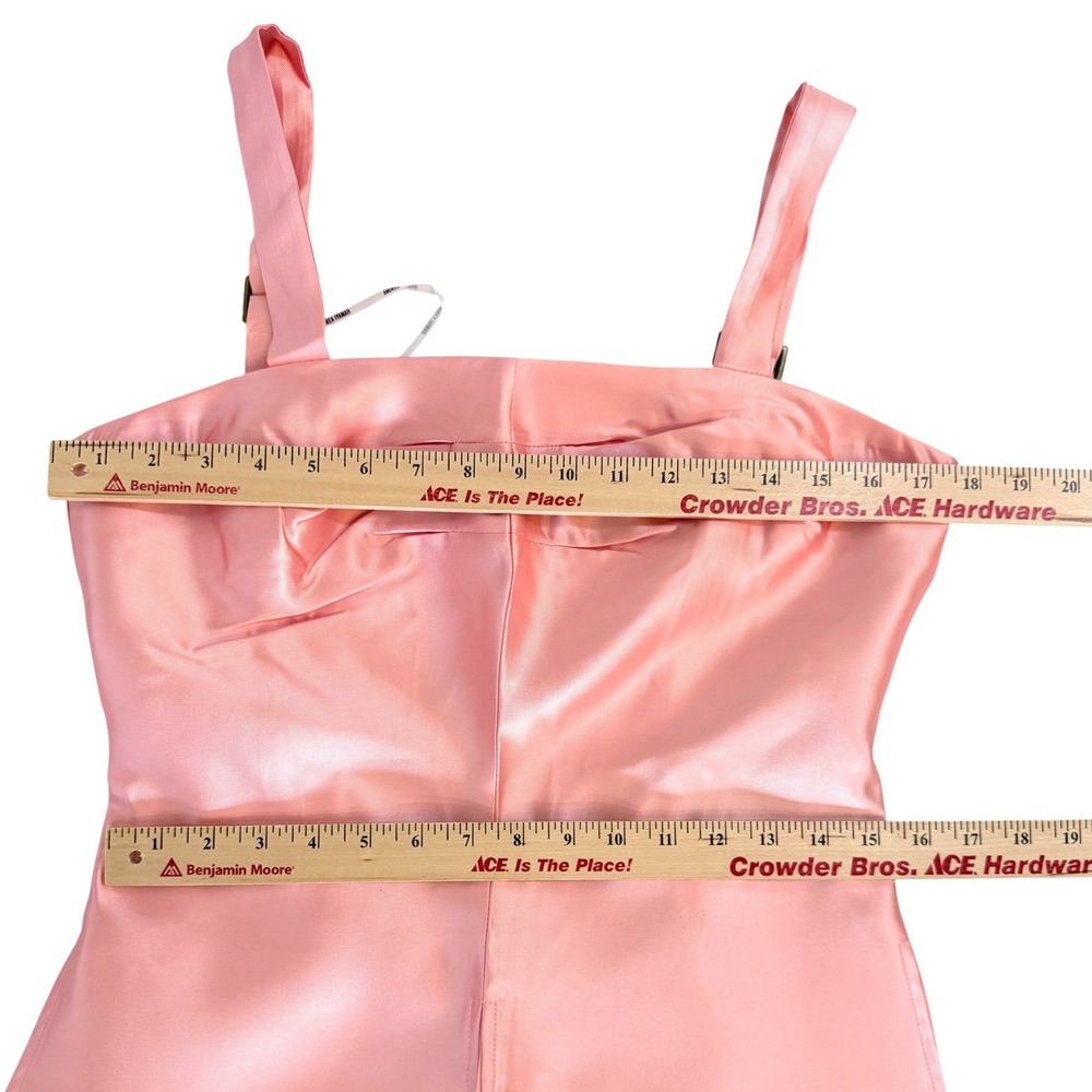Andrea Iyamah Vasi Top Peach Satin High Slit Maxi Tunic Size 8 Medium New - Picture 4 of 10